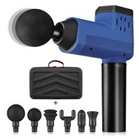 Muscle Massage Gun, Deep Tissue Massage Gun for Sore Muscles and Stiffness with 6 Massage Heads and 5 Adjustable Speeds, Cordless and Rechargeable Full Body Massaging - Blue