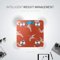 LYAOE Bluetooth Body Fat Scale Japanese Traditional Pattern Crane Smart Wireless Scale with LCD Display Measuring Body Weight Bmi and Health Digital Scale