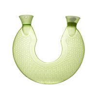 Hot Water Bottle, U Type Transparent PVC Rubber Bottle Neck Protection Warm (Green)