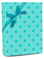 30" X 100' Gloss Dots Aqua Gift Wrap