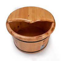 Foot Soaker Tub,Wooden Foot Soak Tub Foot Bath Barrel Solid Wood Natural Thicken Foot Basin Wooden Bucket Foot Spa Tub Household Sleep, Improve
