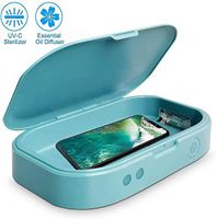 Smart Phone Sanitizer Portable UV Lights Cell Phone Sanitizer Sterilizer Cleaner Aromatherapy Function Disinfector for All iPhone Android Cellphone Multifunctional sterilizer Toothbrush (White)