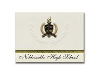 Signature Announcements Noblesville High School (Noblesville, IN) Graduation Announcements, Presidential style, Basic package of 25 with Gold & Black Metallic Foil seal