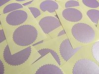 Minilabel 42mm Serrated Edge , Certificate Wafer Company Seal Labels , Stickers For Embossing , Awards & Rewards Pearlescent Purple