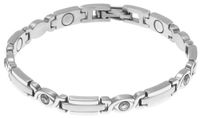 Sabona Lady Executive Silver Gem Magnetic Bracelet, Size Large