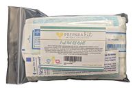 First Aid Kit Refill Bag - Extra Replacement First Aid Supplies, Fabric Latex Free Bandages, Ointments, Gauze, Wipes, Stickers.