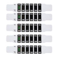 Tomaibaby 10pcs Forehead Thermometer Strips Reusable LCD Color Change Thermometer Strips Fever Test for Checking Baby Kid Adult Temperature