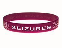 Seizures ID Bracelet Wristband - Purple - 7 Inches - Youth