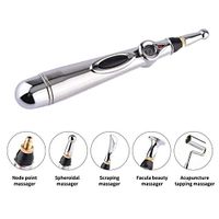 Electronic Acupuncture Pen with 5 Massage Head Function 9 Grades Adjustable Meridian Pen Energy Pen Heal Massage Pen for Therapy Relief Pain Facial liftingTool