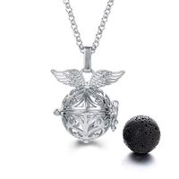 Harry Potter Necklace - Snitch Lava Stone Aromatherapy Pendant Necklace White Gold (White Gold)