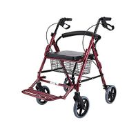 Yadianna Cozy Elderly Walker Folding Portable Rollator Auxiliary Walker Four Wheels Shopping Cart Shopping Cart Non-Slip Walking Stick with Hospital