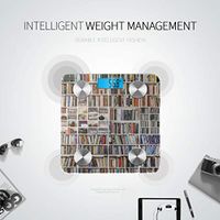 Books in Library Bookcase Body Fat Measurement Weight Scale Fitbit Weigh Scales Tracks 8 Key Compositions Analyzer Sync with Fitness Apps 400 Lbs