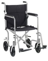 Drive Medical FW17SL Fly-Weight Transport Chair, 17 Inch, Silver