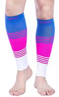 Doc Miller Premium Calf Compression Sleeve Dress Series 1 Pair 20-30mmHg Strong Calf Support Graduated Pressure Sports Running Recovery Shin Splints Varicose Veins (BluePinkWhite, Large)
