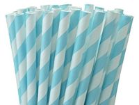RuiChy 24Pcs Striped Paper Drinking Straws Wedding Party Decoration Hot Pink