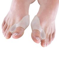 SGirl 1 Pair Soft Silicone Gel Pad Bunion Toe Two Toe Protector Separator Corrector (Clear)