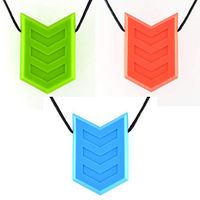Quell-O Hero Crest Sensory Chewable Necklace - Chewelry for Mild Chewers (Multi-Color)