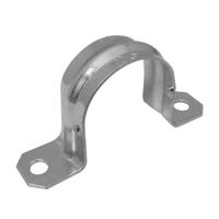 Morris Products 2 Hole EMT Pipe Strap - 1-1/2 Inch - Secures EMT Conduit - Zinc-Plated Steel - Reinforced Rib, Holes - Snap-On Installation - 10 Pieces