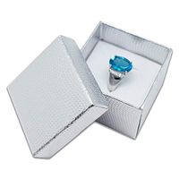 24-Pack Silver Jewelry Gift Boxes with White Velvet Foam Insert for Rings, Earrings, Pendants (Metallic Foil) by TheDisplayGuys
