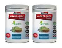 Cholesterol Natural Supplements - Alfalfa Juice Powder - Organic Dietary Supplement - Alfalfa Dietary Supplement - 2 Cans 16 OZ (100 Servings)