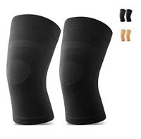 Knee Sleeves, 1 Pair, Lightweight Knee Brace Fit for Men & Women, Knee Compression Sleeves Support for Pain Relief, Joint Pain, Arthritis, Running, Sports, Meniscus Tear, Injury Recovery, Black XXL
