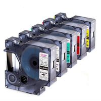 5-Pack Replace DYMO D1 Label Tape 45010 45013 45017 45018 45019 D1 Refills (Black on Clear/White/Green/Red/Yellow) Compatible DYMO Label Maker 160 210D 260P 280 360D 420P, 1/2" W x 23' L, 12mm x 7m