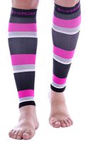 Doc Miller Premium Calf Compression Sleeve Dress Series 1 Pair 20-30mmHg Strong Calf Support Cute Toeless Socks Sports Running Recovery Shin Splints Varicose Veins (BlackPinkGrayWhite, 3X-Large)
