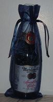 IGC 6x14 Organza Sheer Bags - Bottle/Wine Bags Gift Pouch - Satin Ribbon Closure- Navy Blue (3 Bags)