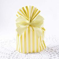 YESON Gold Stripe Clear Cello Bags Candy Plastic Favor cellophane Treat Bags,Pack of 50