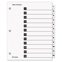 Cardinal 61213 - Traditional OneStep Index System, 12-Tab, 1-12, Letter, White, 12/Set-CRD61213