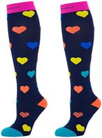 Compression Socks (Hearts S/ 20-30mmHg) Men & Women Fun Running Casual Socks