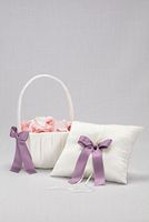 Single Ribbon Pillow and Basket Style DB71065FBRP, Ivory