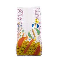 Small Easter"Egg Party" 7x2x3" Cello Cellophane Party Treat Food Snack Bags (10 ct)