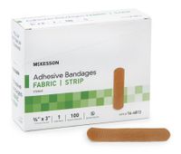 Adhesive Strip, McKesson, 3/4 X 3 Inch Fabric Rectangle Tan Sterile, 16-4813 - Case of 2400