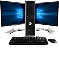 Dell Optiplex Windows 10, Core 2 Duo 3.0GHz, 8GB, 1TB, with Dual 19in LCD Monitors (Brands may vary) (Renewed)
