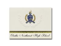 Signature Announcements Olathe Northwest High School (Olathe, KS) Graduation Announcements, Presidential style, Elite package of 25 with Gold & Blue Metallic Foil seal
