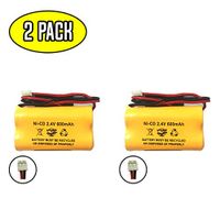 (2 Pack) 2.4v 600mAh BP2-A Dual-LITE Ni-CD CSXWREB3 HUBBEL Battery BP2A BP2-0A 0BP2-0A Ni-CD Battery Pack Replacement for Exit Sign Emergency Light(