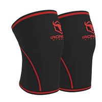 Knee Sleeves 7mm (1 Pair) - High Performance Knee Sleeve Support For Weight Lifting, Cross Training & Powerlifting - Best Knee Wraps & Straps Compression - For Men and Women (Black/Red, Small)