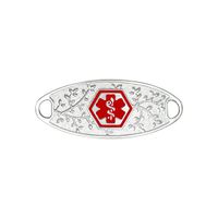 Divoti Pre Engraved 316L Medical ID Tags - Elegant Olive - Interchangeable (Vertically Connect) - Red - Type 2 Diabetes