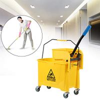 Samger Mop Bucket with Side Press Wringer Combo Bucket 21 Quart Yellow