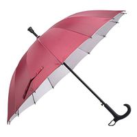 Moolo Walking Stick Umbrella Old Man Non-slip Walking Stick Tourism Multifunction Crutch Umbrella Men Women Gift Crutch Umbrella (Color : Red)