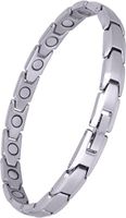 Elegant Womens Magnetic Therapy Anklet Arthritis Pain Relief & Inflammation Reduction for Feet and Ankles (Solid Titanium, Silver)