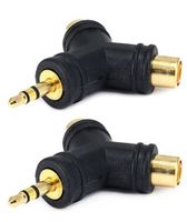 FYL 2x Audio Splitter 1 Stereo 3.5mm Aux Male Plug to 2 RCA Female Jack Y Adapter