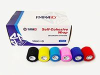 FDA Approved Latex Free Medical Rainbow Colors Waterproof Self Adherent Cohesive Sensi Wrap Bandage Medical Vet Strong Sports Tape for Wrist, Ankle Sprains & Swelling 2"x5 Yd (Pack of 36 pcs)