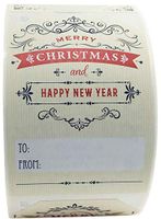 Antique Style Christmas Gift Tags Holiday Present Stickers 2 x 3 Inch 100 Total Adhesive Labels