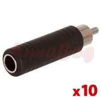 10x 1-RCA Male Plug to 1/4" 6.35mm Stereo Jack Splitter Audio Cable Adapter Lot
