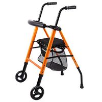 ZHPRZD Disabled Walker Aluminum Alloy Old Man Walker with Seat Walker Has Wheel Foldable Walker Orange