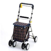 TYJ-USA Walker Old Folding Walker Can Push to Take Shopping Cart Old Shopping Cart Light Trolley (Color : Black, Size : 4554cm)