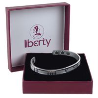 Slim Chrome Roman Numeral 6 Magnet Liberty Copper Health Bracelet