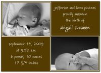 Double Double Chocolate Birth Announcements - Set of 20